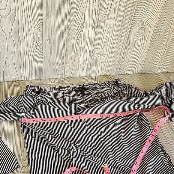 Rag & Bone Black and White Striped Off The Shoulder Silk Top, Women's XXS - Picture 5 of 9